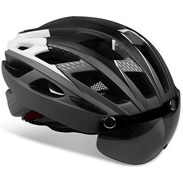 Bicycle Cycling Safety Protective Helmet With Goggles /&LED Light Adults Bike